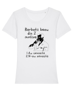 Bărbații beau din 2 motive Tricou mânecă scurtă guler larg fitted Damă Expresser