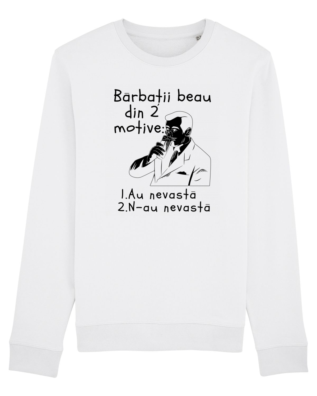 Bluză mânecă lungă Unisex Rise White