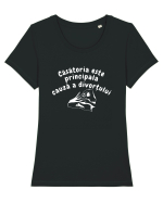 Căsătoria este principala cauză a divorțului Tricou mânecă scurtă guler larg fitted Damă Expresser