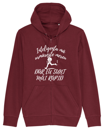 Inteligența mă urmărește mereu, dar eu sunt mai rapid Burgundy