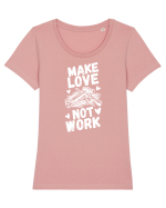 Make Love Not Work Tricou mânecă scurtă guler larg fitted Damă Expresser