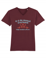 O zi de muncă scurtează viața omului cu 8 ore Tricou mânecă scurtă guler V Bărbat Presenter