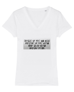 Trecut de kkt am avut, prezent de kkt avem, bine că nu avem niciun viitor Tricou mânecă scurtă guler V Damă Evoker