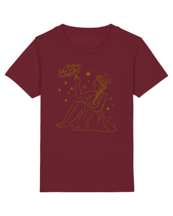 Saturn Planet Celestial Girl Burgundy