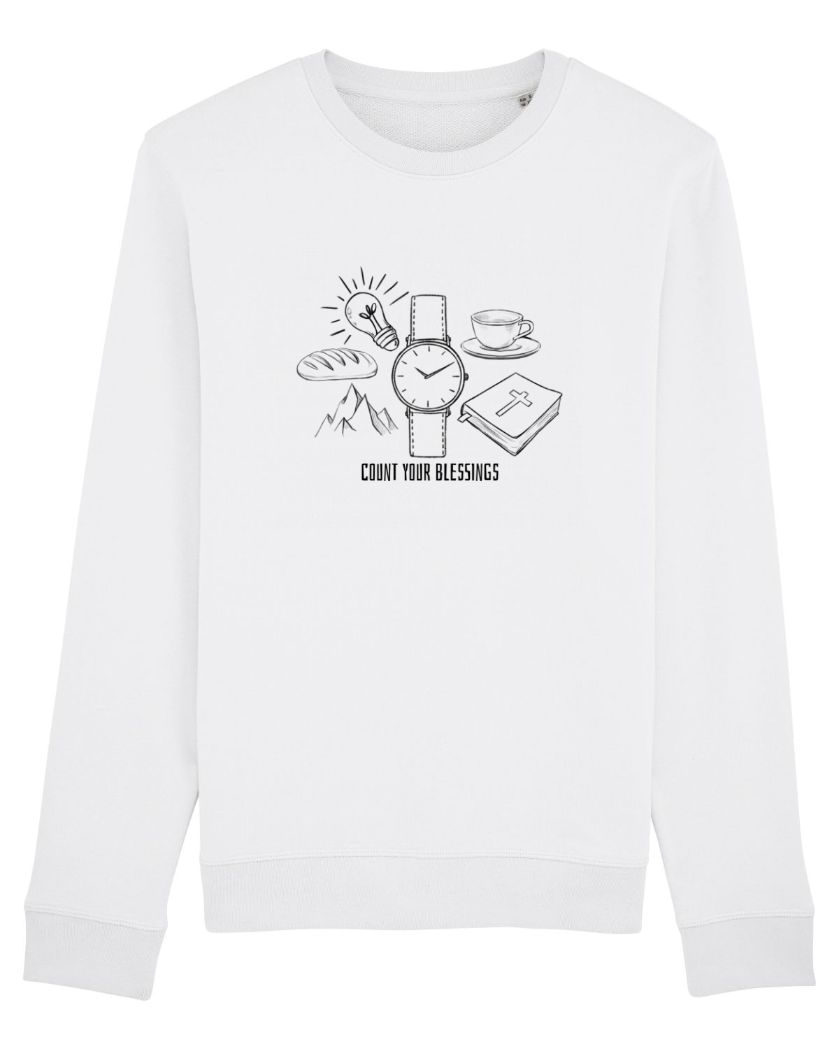 Bluză mânecă lungă Unisex Rise White