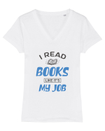 I Read Books Tricou mânecă scurtă guler V Damă Evoker