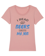 I Read Books Tricou mânecă scurtă guler larg fitted Damă Expresser