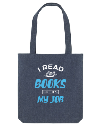 I Read Books - white Midnight Blue