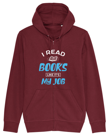 I Read Books - white Burgundy