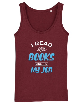 I Read Books - white Burgundy