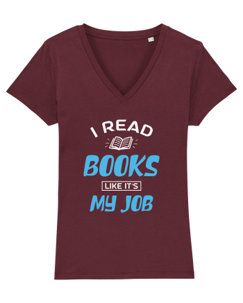 I Read Books - white Burgundy