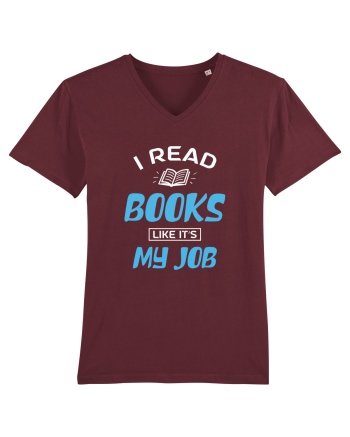 I Read Books - white Burgundy