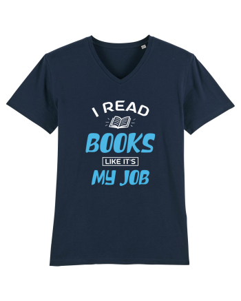 I Read Books - white French Navy