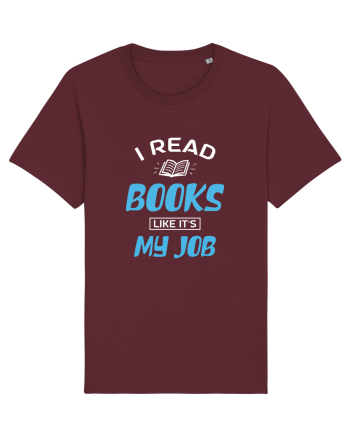 I Read Books - white Burgundy