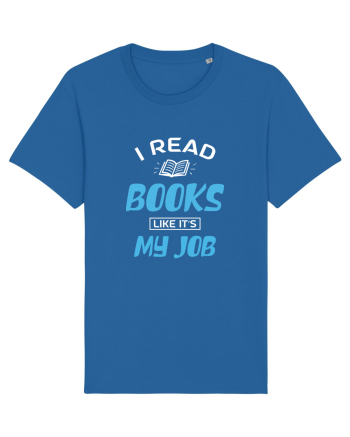 I Read Books - white Royal Blue