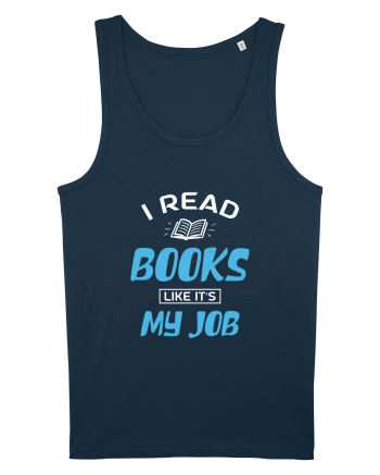 I Read Books - white Navy