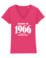 BORN IN 1966 Tricou mânecă scurtă guler V Damă Evoker