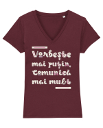 Vorbește mai puțin, comunică mai mult Tricou mânecă scurtă guler V Damă Evoker