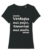 Vorbește mai puțin, comunică mai mult Tricou mânecă scurtă guler larg fitted Damă Expresser