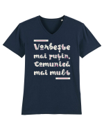 Vorbește mai puțin, comunică mai mult Tricou mânecă scurtă guler V Bărbat Presenter