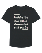 Vorbește mai puțin, comunică mai mult Tricou mânecă scurtă guler larg Bărbat Skater