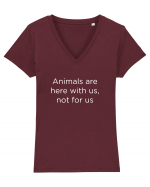 Animals are not for us. Tricou mânecă scurtă guler V Damă Evoker