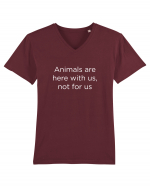 Animals are not for us. Tricou mânecă scurtă guler V Bărbat Presenter