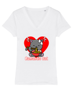 Ramantic Cat Tricou mânecă scurtă guler V Damă Evoker