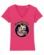 Ramantic Cat Tricou mânecă scurtă guler V Damă Evoker