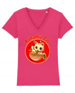 Ramantic Cat Tricou mânecă scurtă guler V Damă Evoker