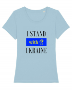 I stand with Unkraine Tricou mânecă scurtă guler larg fitted Damă Expresser