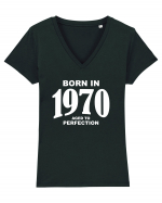 BORN IN 1970 Tricou mânecă scurtă guler V Damă Evoker