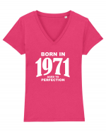 BORN IN 1971 Tricou mânecă scurtă guler V Damă Evoker