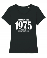 BORN IN 1975 Tricou mânecă scurtă guler larg fitted Damă Expresser