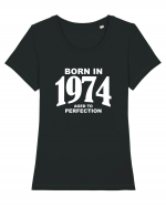 BORN IN 1974 Tricou mânecă scurtă guler larg fitted Damă Expresser