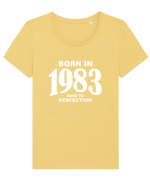 BORN IN 1983 Tricou mânecă scurtă guler larg fitted Damă Expresser