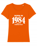 BORN IN 1984 Tricou mânecă scurtă guler larg fitted Damă Expresser