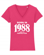 BORN IN 1988 Tricou mânecă scurtă guler V Damă Evoker