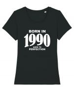 BORN IN 1990 Tricou mânecă scurtă guler larg fitted Damă Expresser