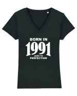 BORN IN 1991 Tricou mânecă scurtă guler V Damă Evoker