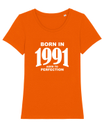 BORN IN 1991 Tricou mânecă scurtă guler larg fitted Damă Expresser