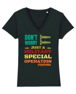 Stop The War Tricou mânecă scurtă guler V Damă Evoker