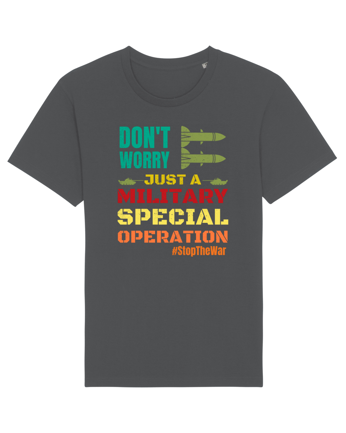 Tricou mânecă scurtă Unisex Rocker Anthracite