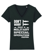 Stop The War Tricou mânecă scurtă guler V Damă Evoker