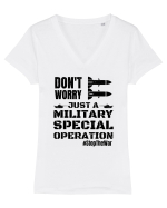 Stop The War Tricou mânecă scurtă guler V Damă Evoker