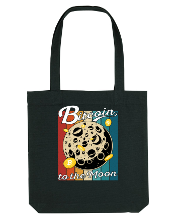 Bitcoin to the Moon Distressed | Retro Vintage Look Black