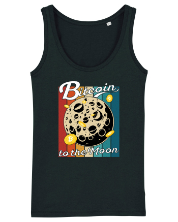 Bitcoin to the Moon Distressed | Retro Vintage Look Black