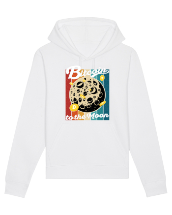 Bitcoin to the Moon Distressed | Retro Vintage Look White