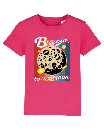 Bitcoin to the Moon Distressed | Retro Vintage Look Raspberry