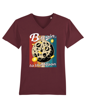 Bitcoin to the Moon Distressed | Retro Vintage Look Burgundy